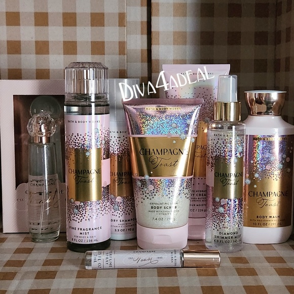 Bath & Body Works CHAMPAGNE TOAST EDP 1.7 fl oz 8pc Bundle - Picture 1 of 7